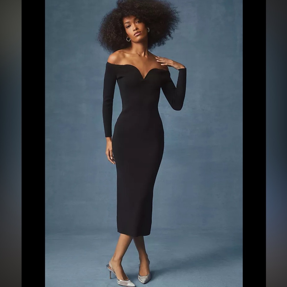 NEW Le Superbe $345 Feel Love Long-Sleeve Knit Midi Dress Size Small